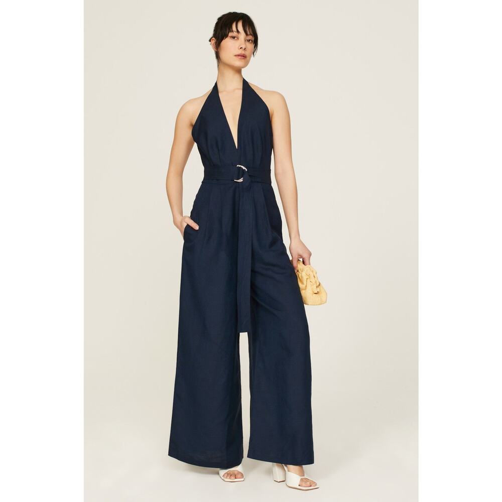Adam Lippes x RTR Navy Halter Jumpsuit - Sz 4